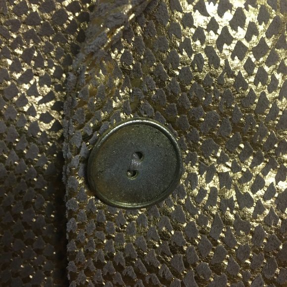 Vintage Di Vita Gold Metallic Suede snake Python Jacket suit coat blazer - Picture 5 of 10